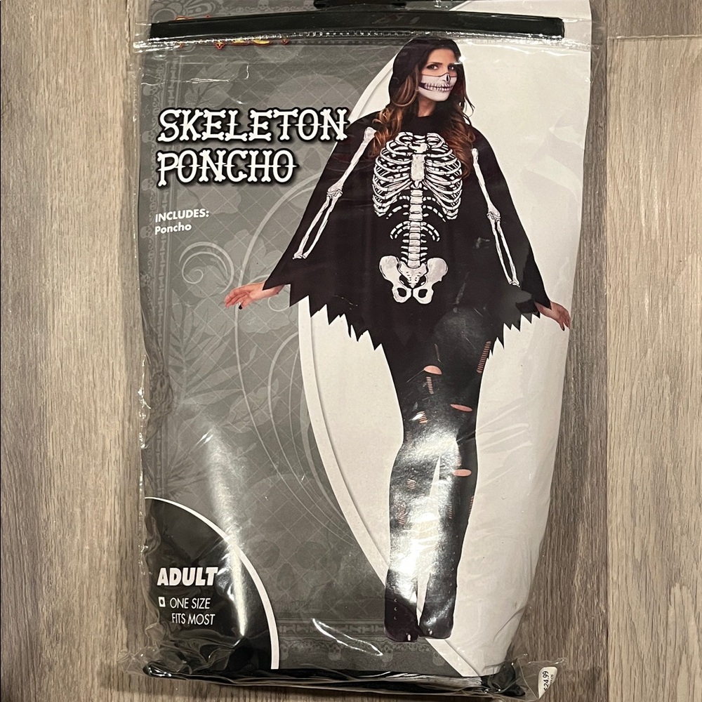 Skeleton Poncho Costume for Kids